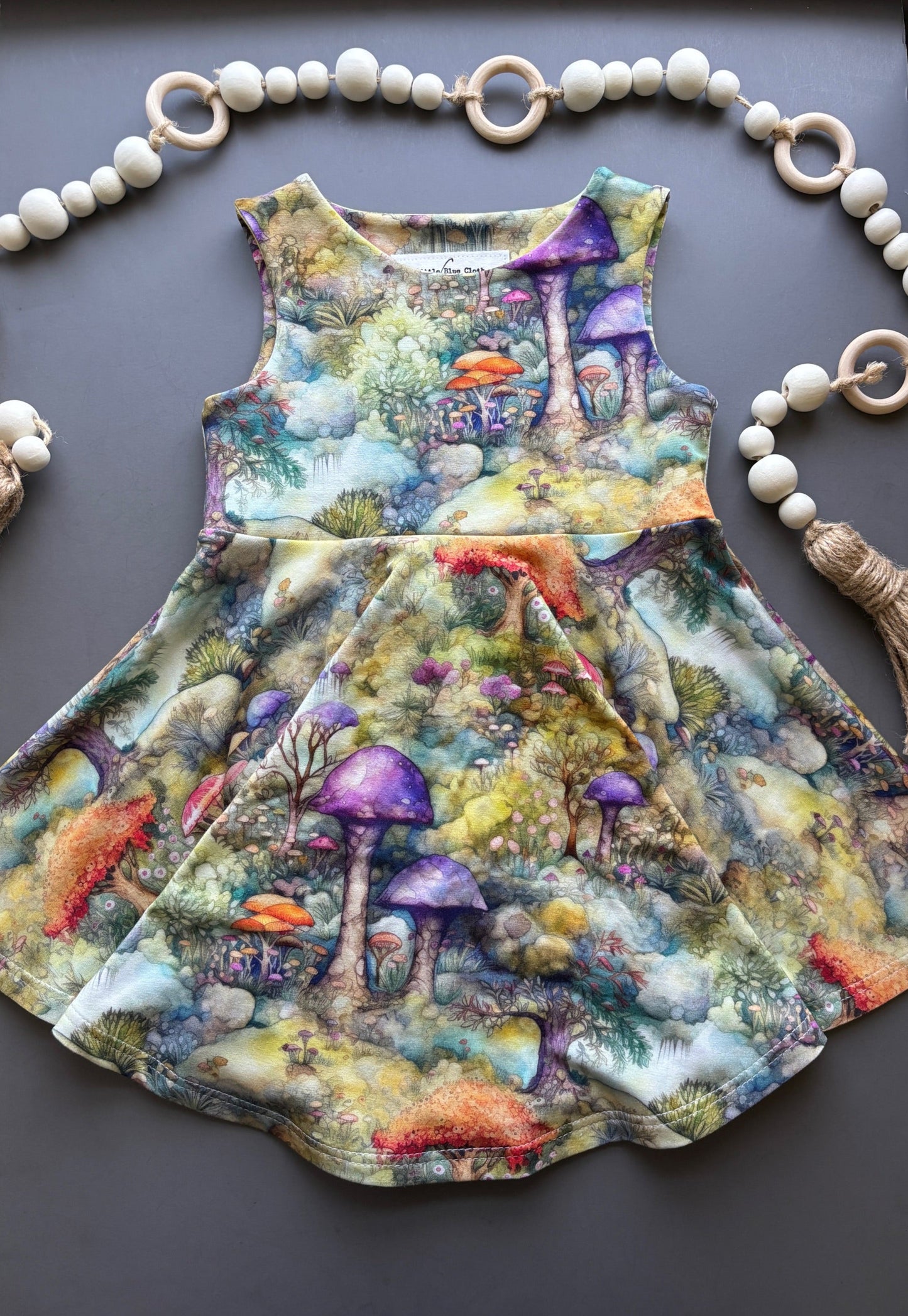 Mushroom Tofino Bamboo Twirl Dress- 3T