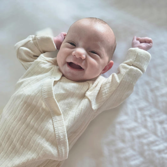 Cream Pointelle Baby East Romper