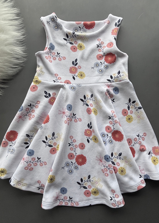 100% Cotton Floral Twirl Dress – Versatile Spring Dress for Girls