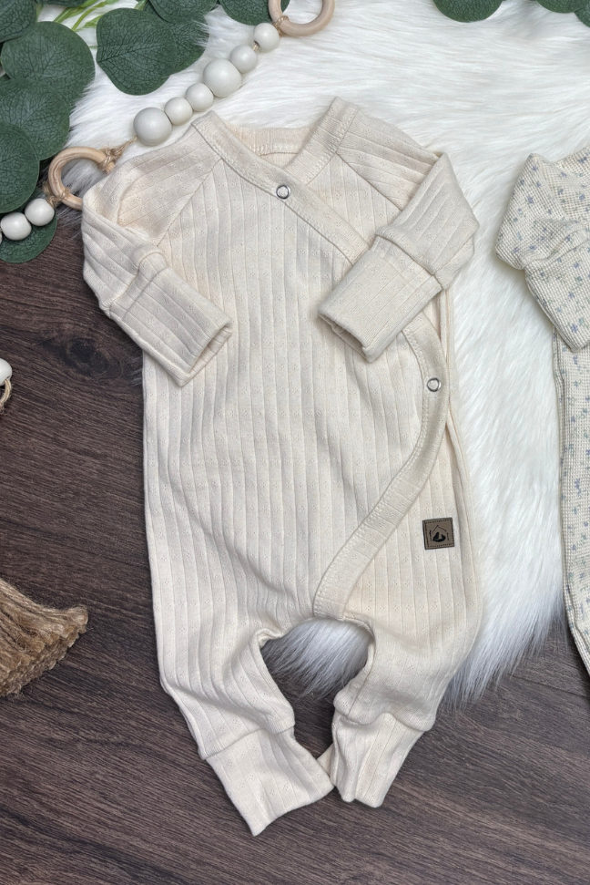 Cream Pointelle Baby East Romper