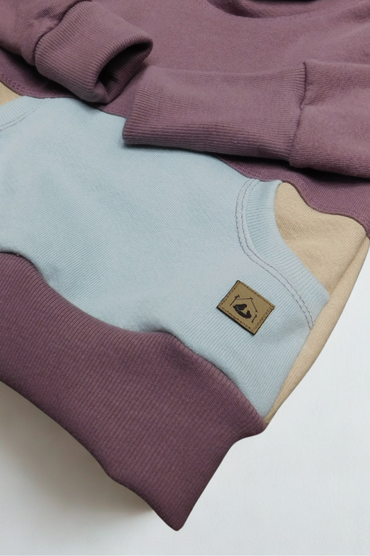 Grow With Me Hoodie | Handmade Organic Cotton Kids Clothing | Cozy, Sustainable Wear- Laurel Sea Wheat- 6-18M