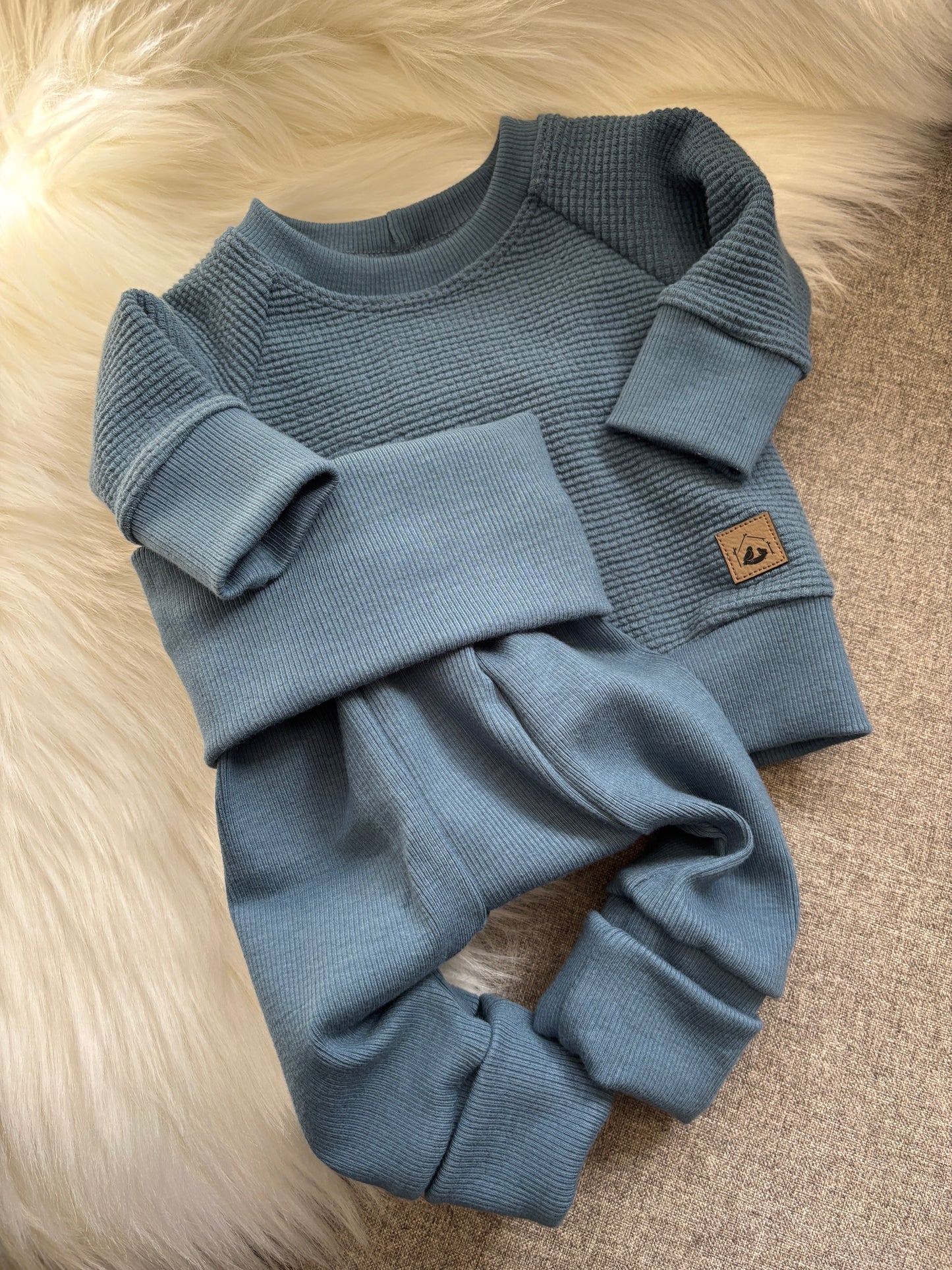 Indigo Waffle Sweater