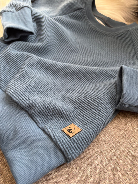 Indigo Waffle Sweater