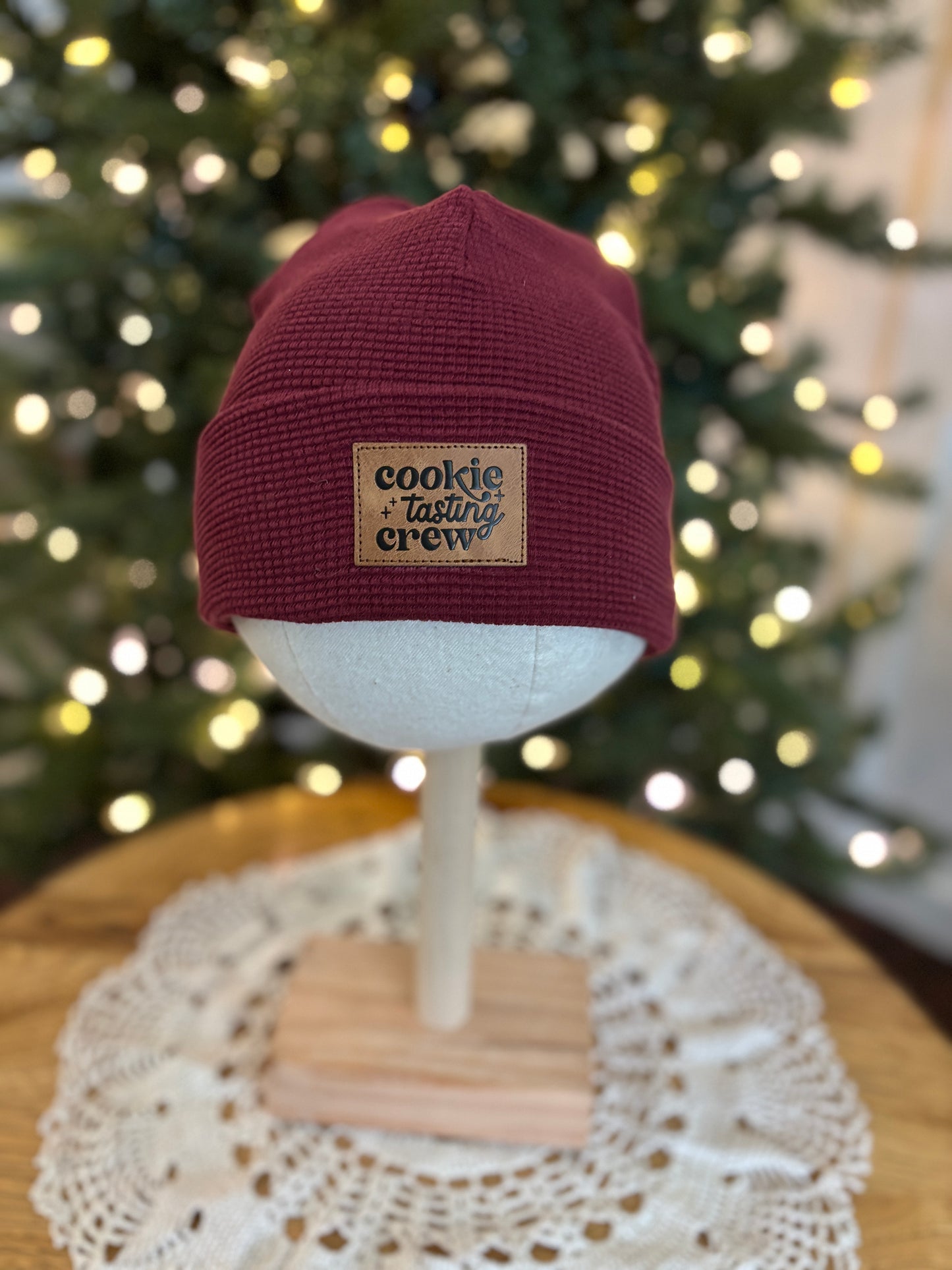 Cookie Tasting Crew Cranberry Waffle Beanie- 2T-Teen