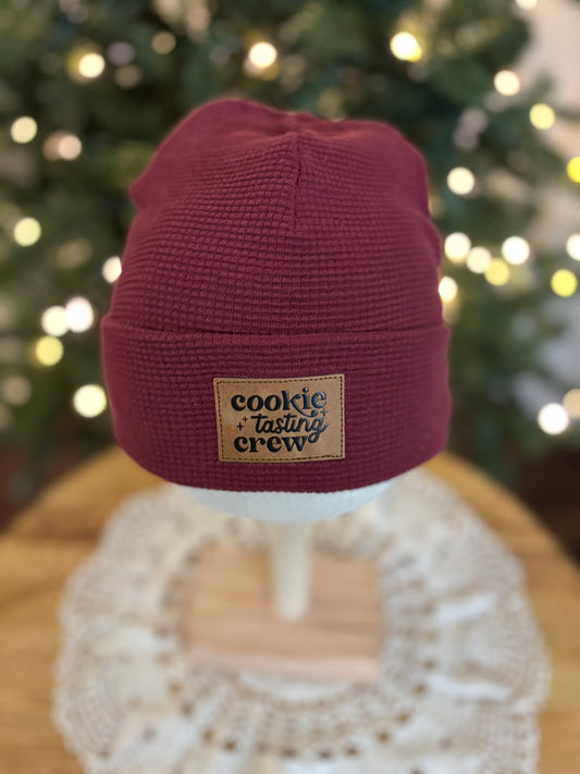 Cookie Tasting Crew Cranberry Waffle Beanie- 2T-Teen