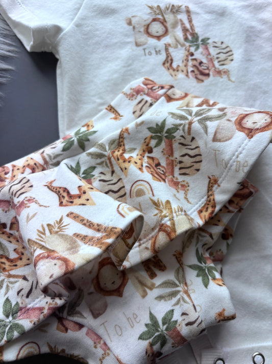 Fabric with animal pattern on a white background