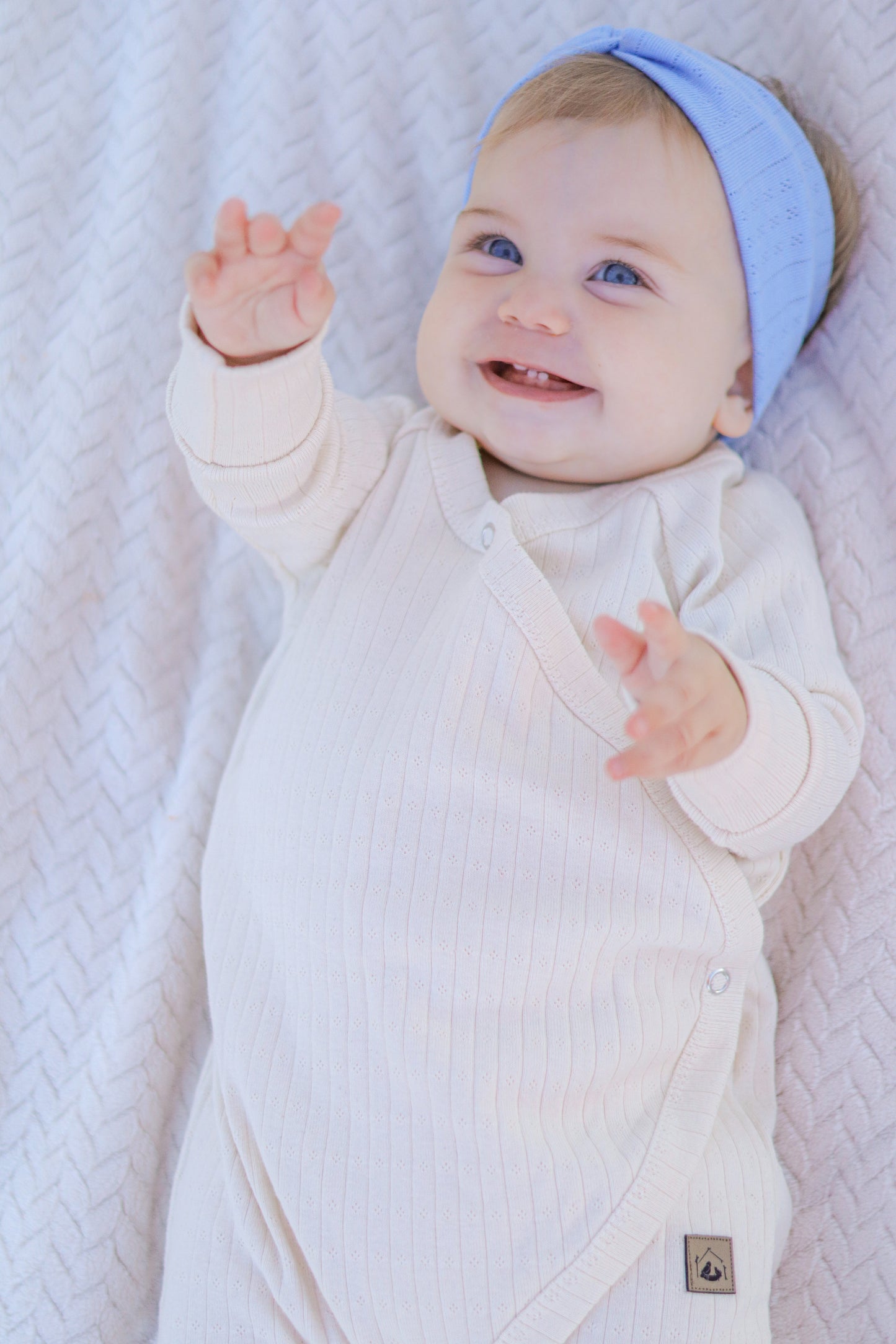 Cream Pointelle Baby East Romper