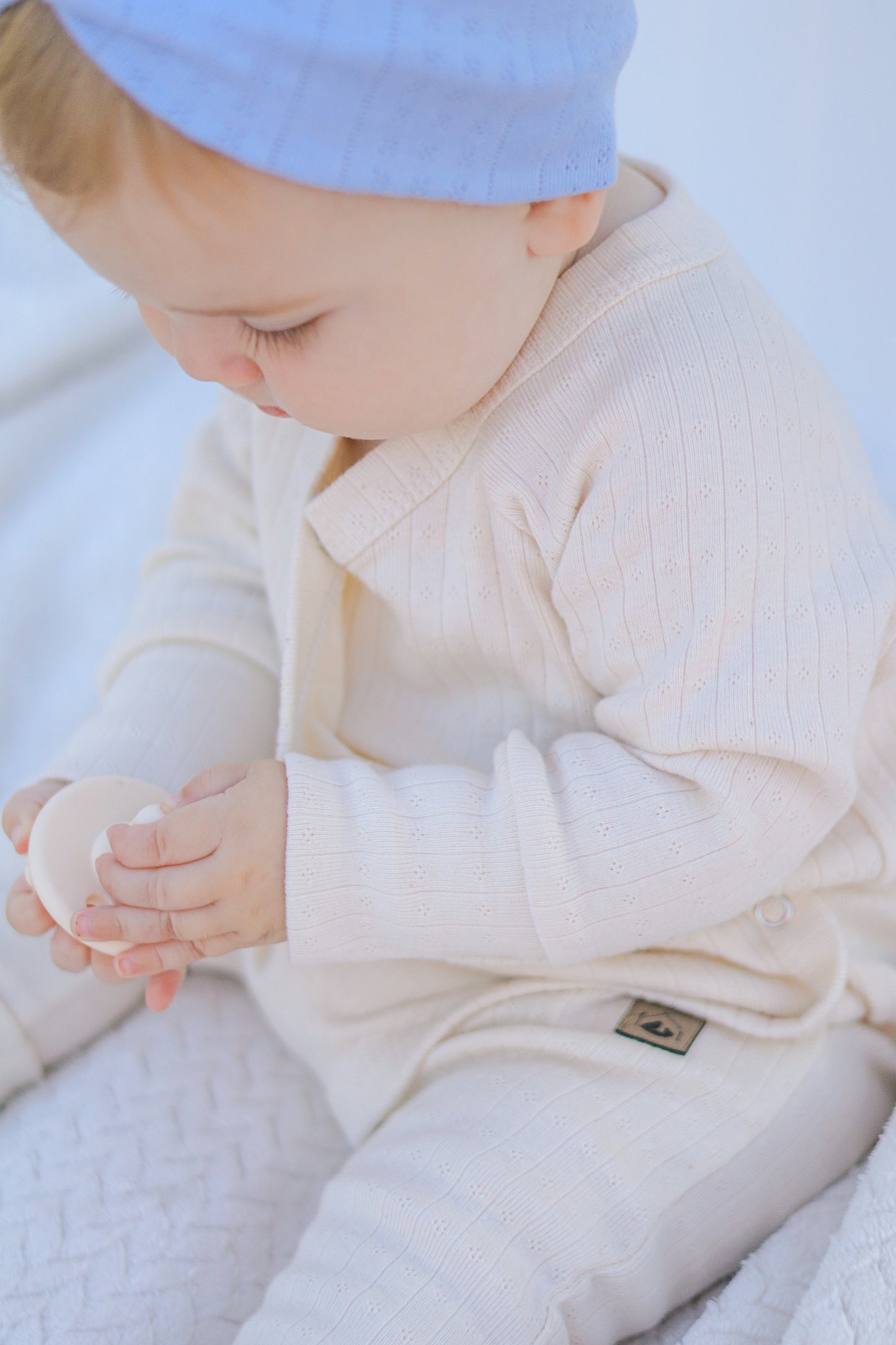 Cream Pointelle Baby East Romper