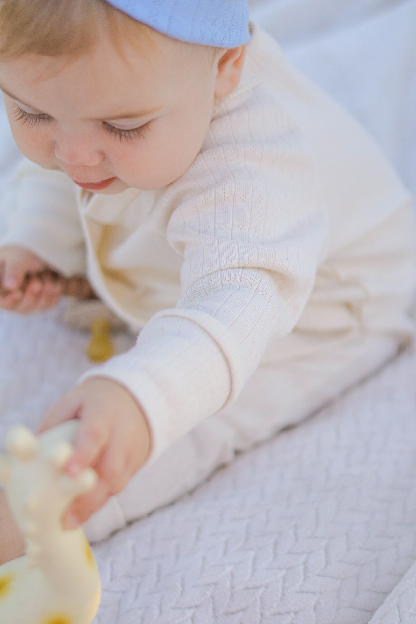 Cream Pointelle Baby East Romper