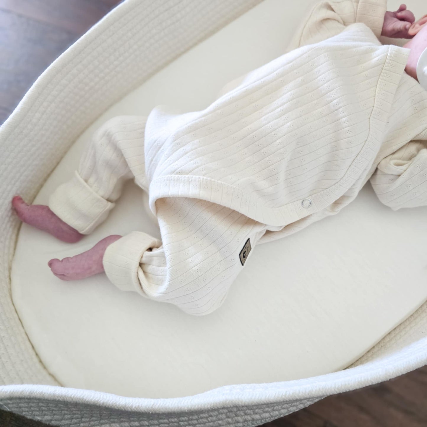 Cream Pointelle Baby East Romper