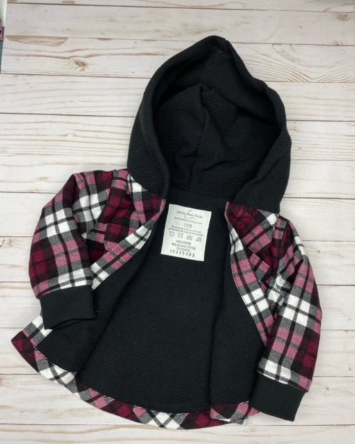 Black and Red Plaid Youth Shacket