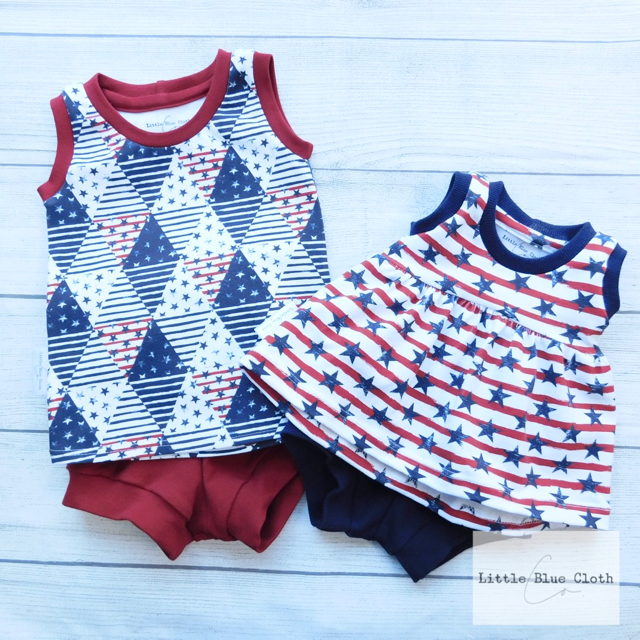 Stars on Stripes Peplum Dress