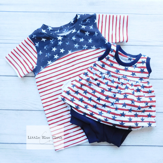 Stars on Stripes Peplum Dress