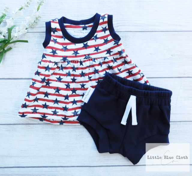 Stars on Stripes Peplum Dress