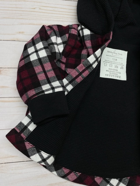 Black and Red Plaid Youth Shacket